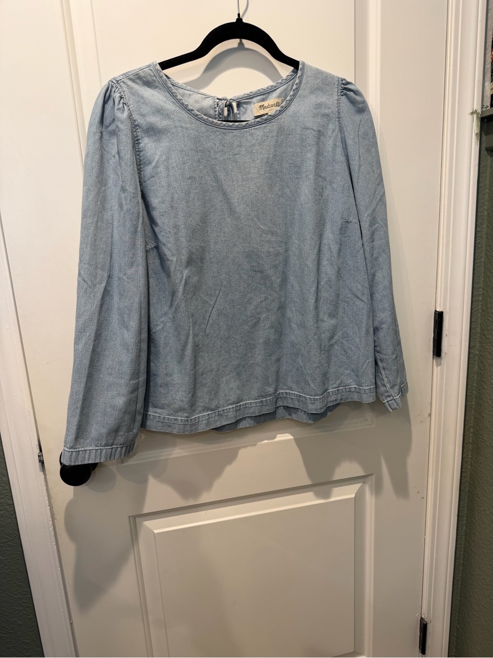 Madewell Light Blue Denim Long Sleeve Top size large